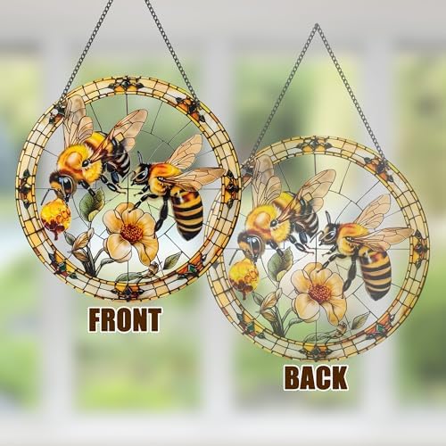 Bee Window Decor - Acrylic Sun Catcher with Hook and Chain
