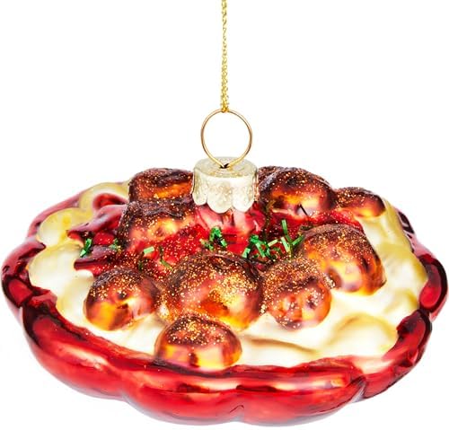 Joiedomi Christmas Meatball Spaghetti Glass Ornament