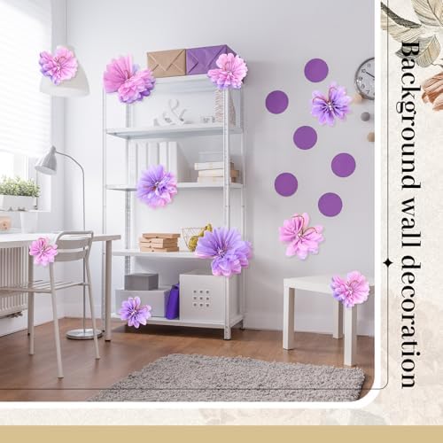 12 Pcs Purple Gradient 3D Hanging Butterfly Decorations