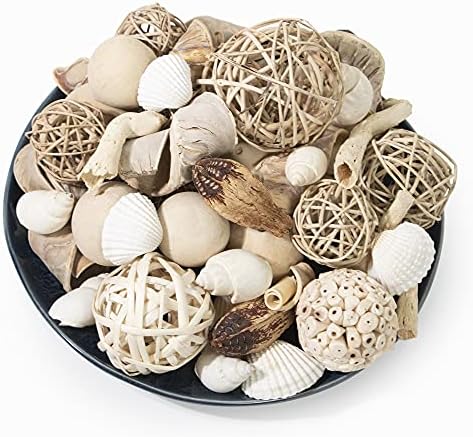Organic Netti Bag with White Seashells and Botanicals