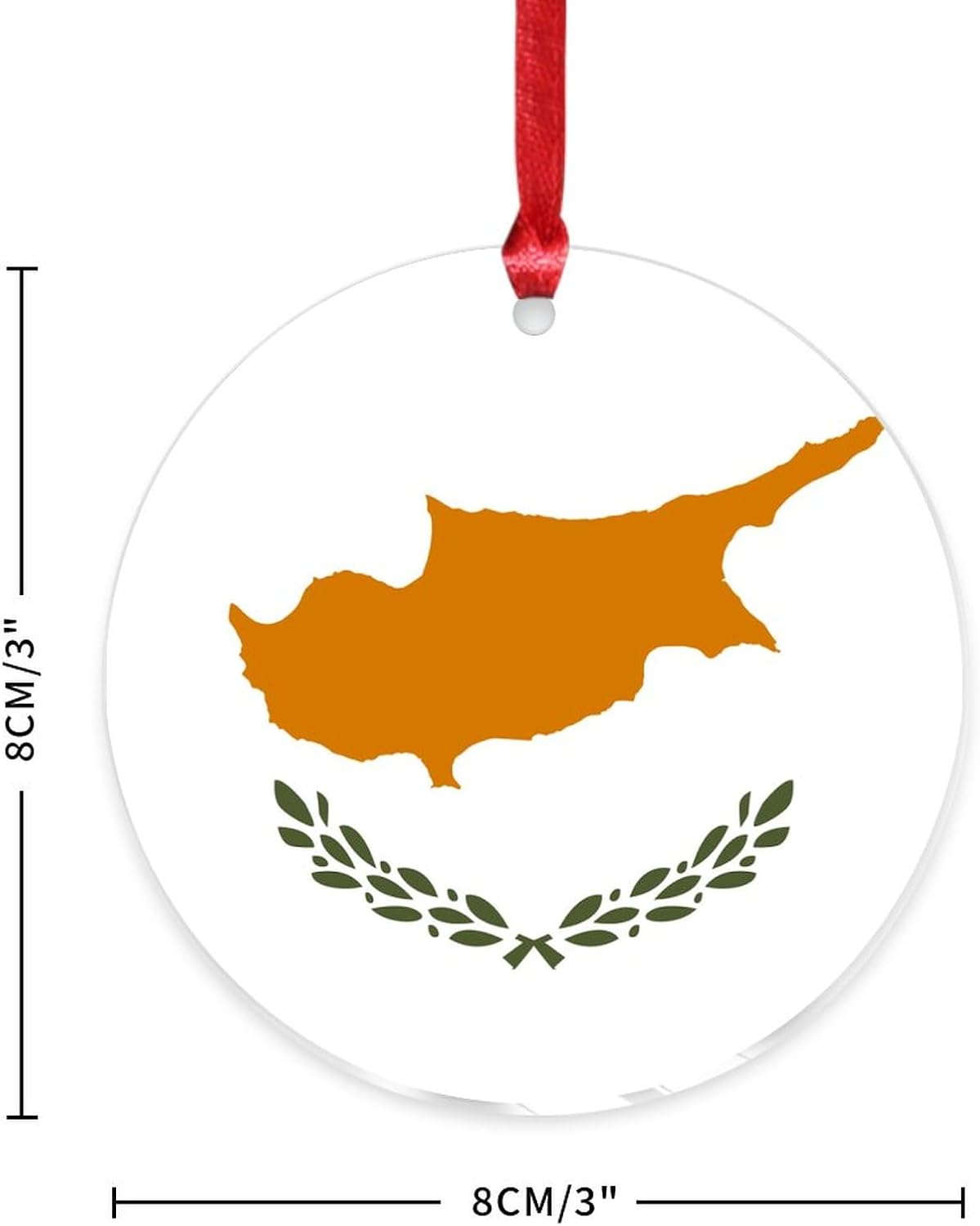 3 Clear Acrylic Christmas Ornaments 2023 Cyprus Flags Decorative Baubles