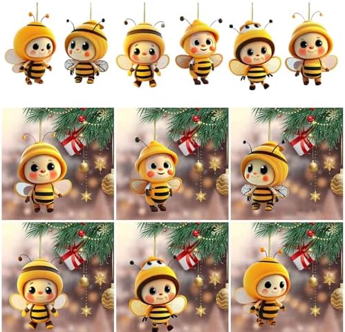 Acrylic Bees Car Rear View Mirror Hold Ornament