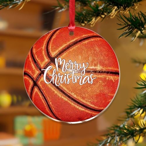 3 Inch Clear Acrylic Christmas Ornaments 2023 Baseball Football Decor