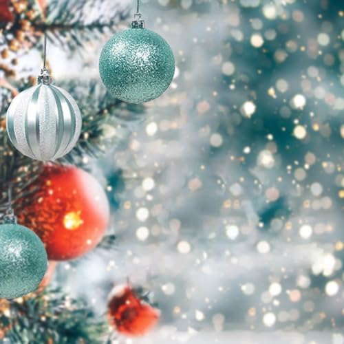 12PCS Flocked Christmas Balls 2023