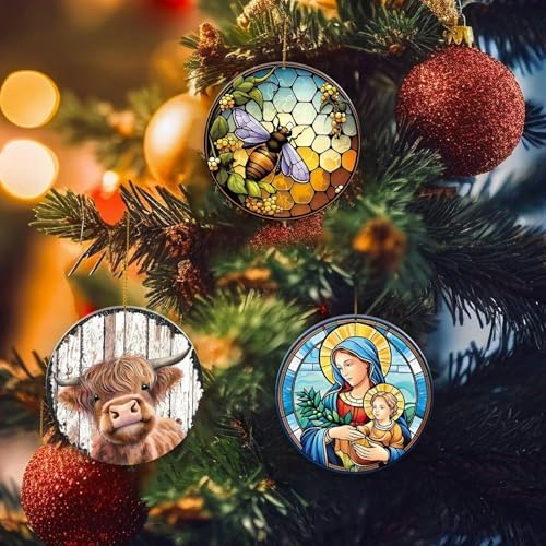 Floral Bee Christmas Tree Decor 2024 Hanging Ornament