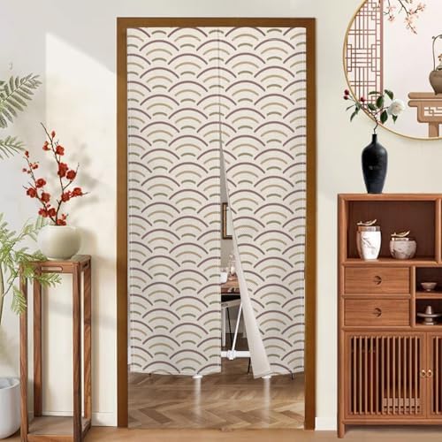 Japanese Noren Door Curtain with Wave Pattern