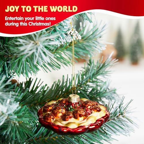Joiedomi Christmas Meatball Spaghetti Glass Ornament