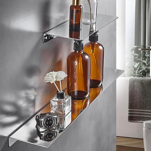 16 Inch Stainless Steel Wall Mounted Floating Shelf Decor