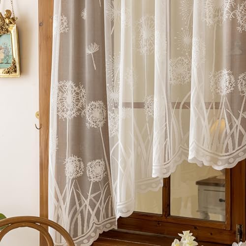 Kotile Ivory Lace Swag Valance Curtain 118x63 Inch