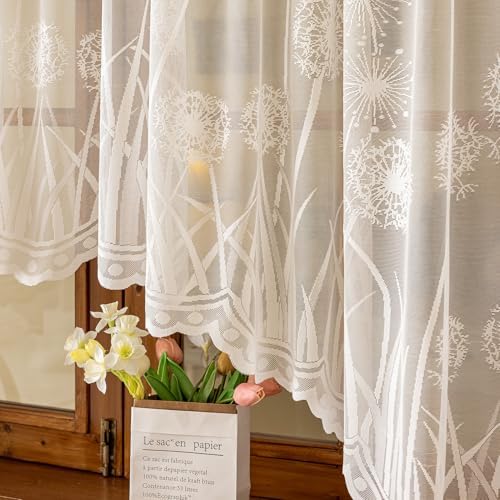 Kotile Ivory Lace Swag Valance Curtain 118x63 Inch