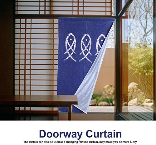 Milltrip Japanese Noren Curtain with Koi Fish Print