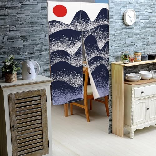 Leowefowa Japanese Noren Curtain Sunset Landscape 283x472