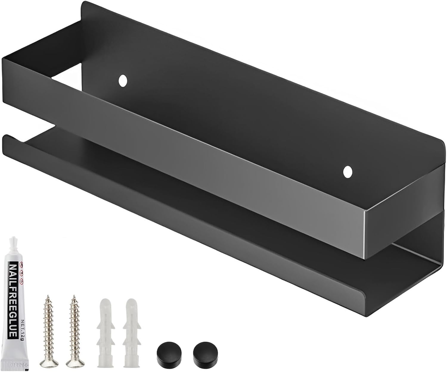 YuShiYan Floating Stainless Steel Shelves Set of 1 Black