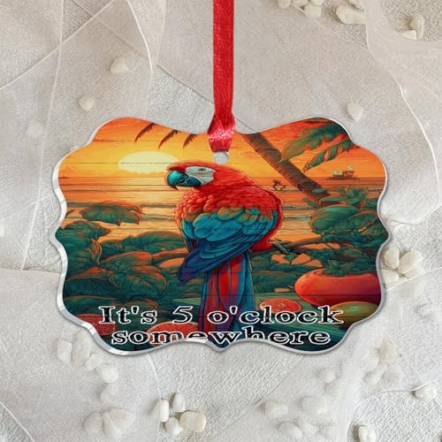 3 Inch Acrylic Christmas Ornaments 2024 Retro Sunset Bauble Decor