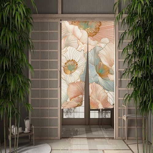 Leowefowa Boho Flower Doorway Curtain for Privacy