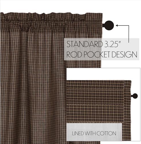 VHC Brands Kettle Grove Window Curtain Black 16x60