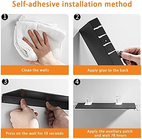 16 Inch Stainless Steel Wall Mounted Floating Shelf Decor