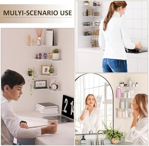 8x118 Inch White Acrylic Corner Shelf Set of 4