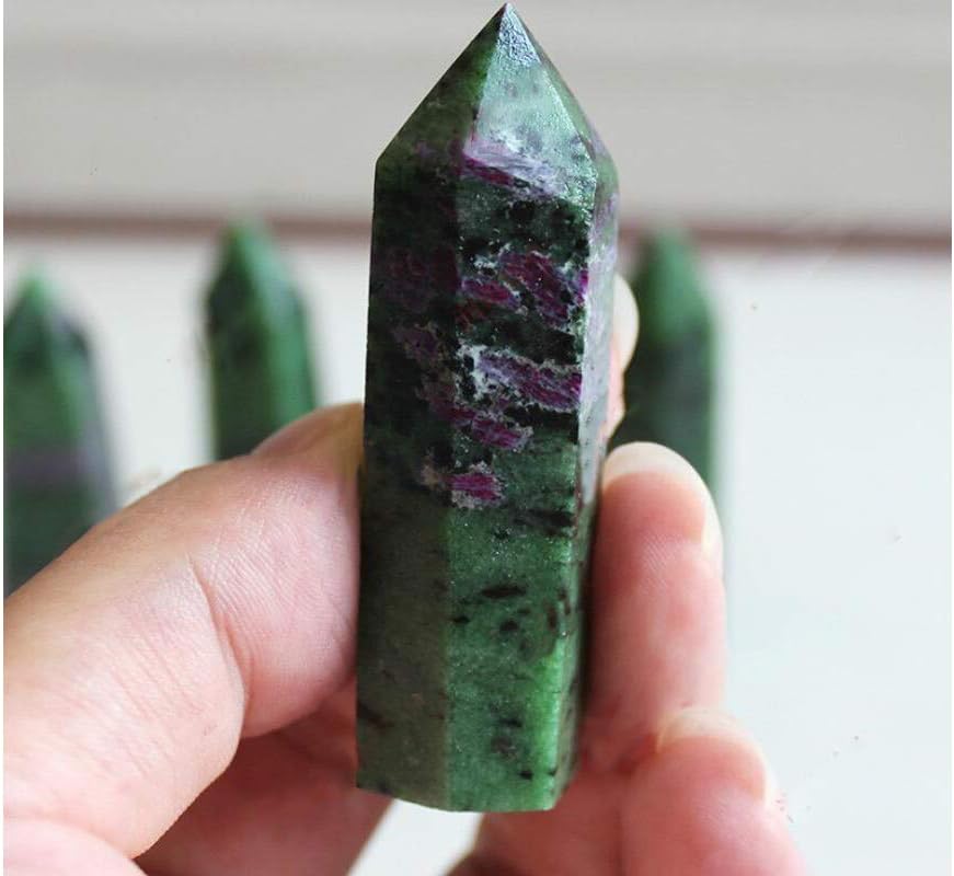 StoneStory Red Green Healing Crystal Wand Pack of 2