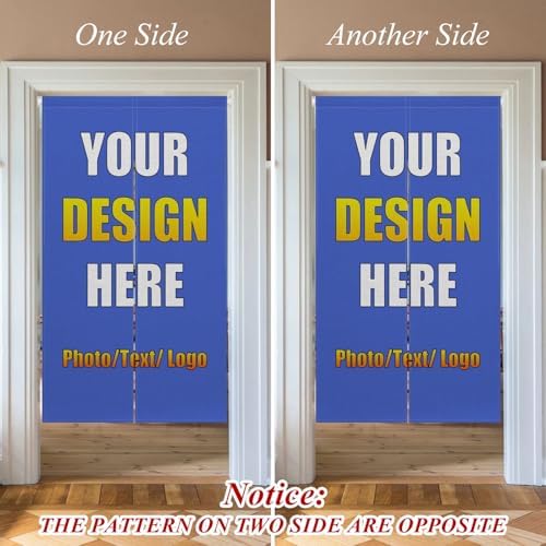 Leowefowa Custom Double Sided Noren Curtain for Doorway Partition