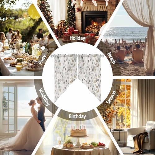 Gray Botanical Swag Valance 2 Pack for Windows