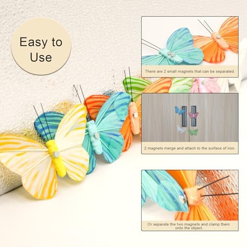 12PCS Zebra Butterfly Magnets Decoration Kit 4 Inch
