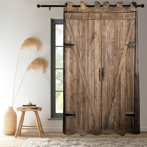 Renaiss Barn Door Curtains Set of 2 Panels Grommet Window Treatment