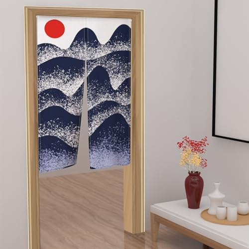 Leowefowa Japanese Noren Curtain Sunset Landscape 283x472