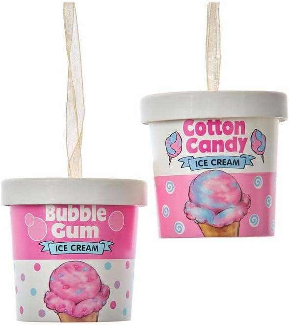 Kurt S Adler Cotton Candy Bubblegum Ice Cream Ornaments