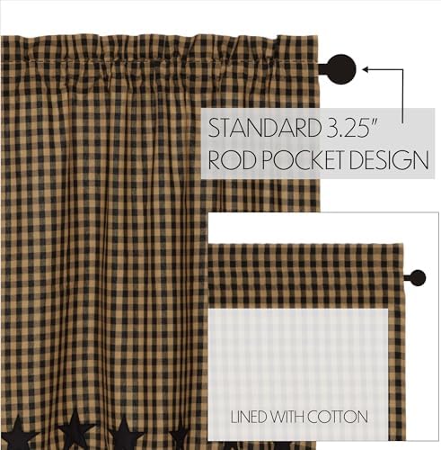 VHC Brands Star Cotton Panels with Tie Backs