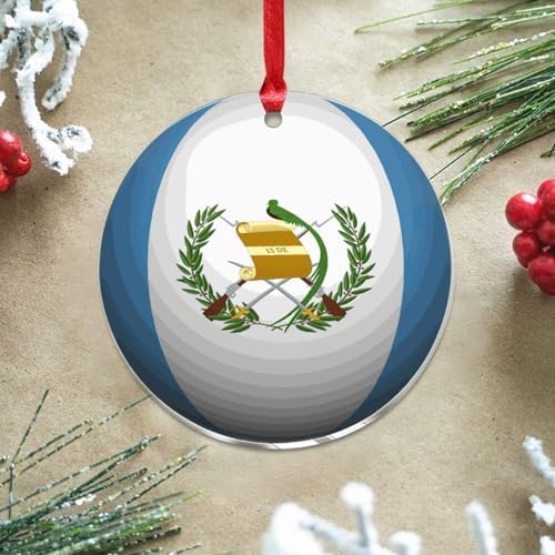 3 Inch Acrylic Christmas Ornaments 2024 Country Flag Decor