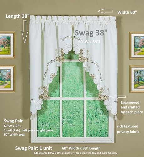 Todays Curtain Verona Reverse Embroidery Swag 38 Inch