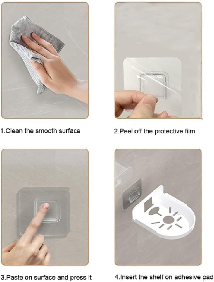 3pcs Clear Floating Shelf for Camera Baby Monitor and Smart Speaker