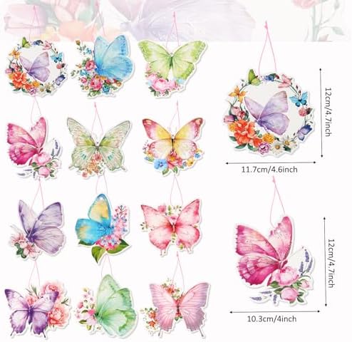 12pcs Spring Butterfly Tree Decor Pendant Set