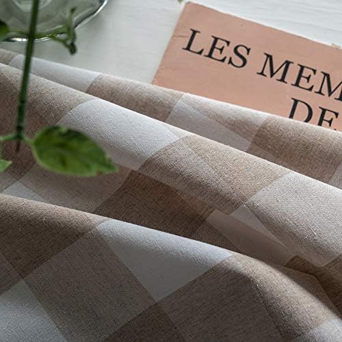 Curtain Swag 1 Panel Classic Buffalo Check Beige White 54x36