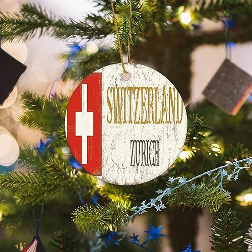 Switzerland Zurich Ceramic Christmas Ornament 3 Inch