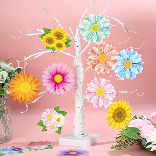 36PCS Spring Flower Hanging Decorations with Rope
