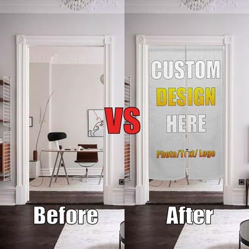 Customizable Noren Curtain with Photo Text Logo 34x60 Inches