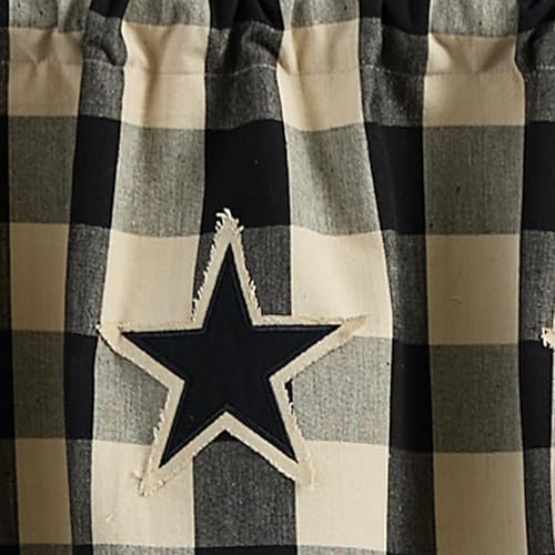 Park Designs Wicklow Star Black Swags Pair 72 x 36