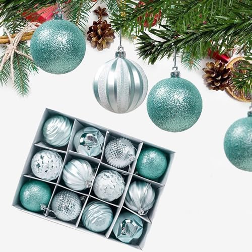 12PCS Flocked Christmas Balls 2023
