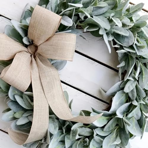 Lambs Ear Teardrop Front Door Wreath