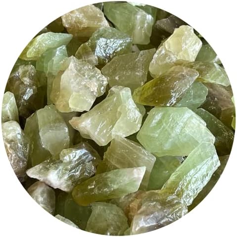 3 Pcs Green Calcite Rough Natural Stones for Lapidary and Meditation