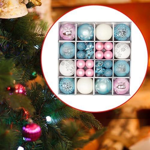 44 Piece Christmas Ball Ornaments for Holiday Decorations