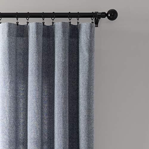 Nantucket Yarn Dyed Cotton Tassel Curtain Panels Set Navy 95x40
