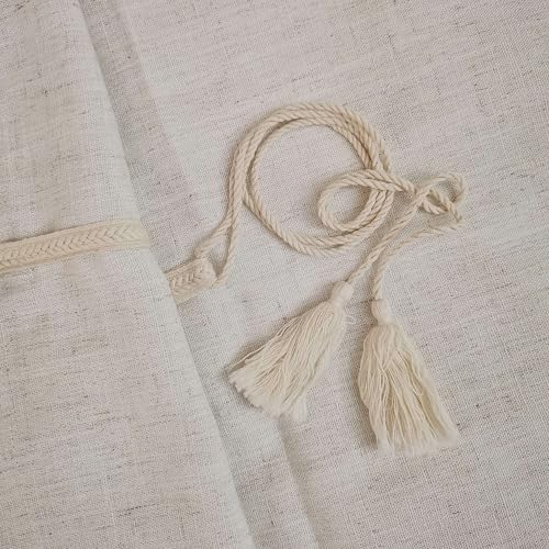 Japanese Linen Door Curtain with Tie-Backs