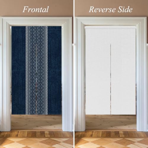 Royal Blue Noren Doorway Curtain with Split Design