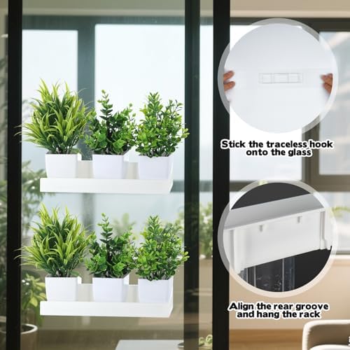 Rainmae 2 Pcs Floating Window Shelves for Plants