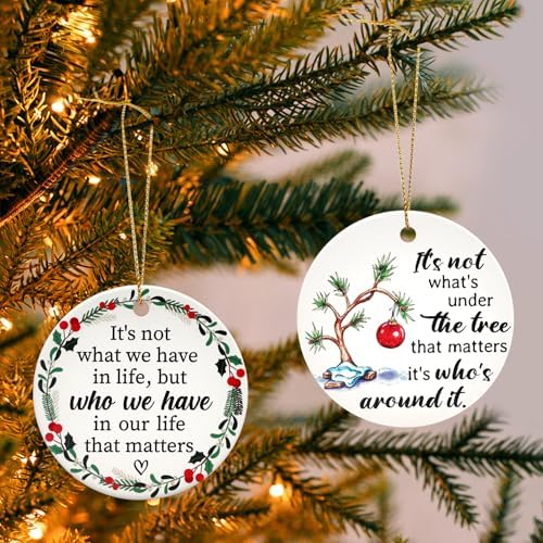Deceram Mini Ceramic Christmas Ornaments for Friends Family