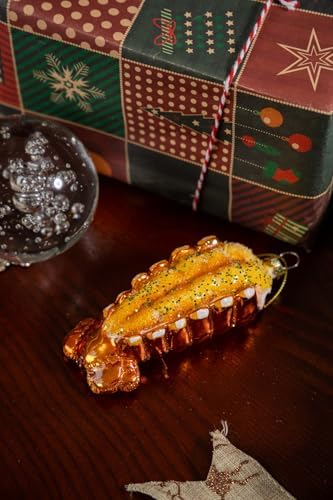 2pcs Blown Glass Lobster Tail Christmas Ornaments