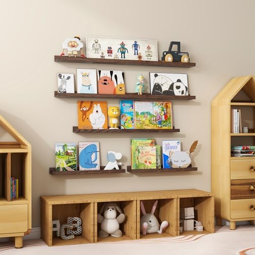 Floating Picture Ledge Shelves Set of 2 55 Inch Solid Oak